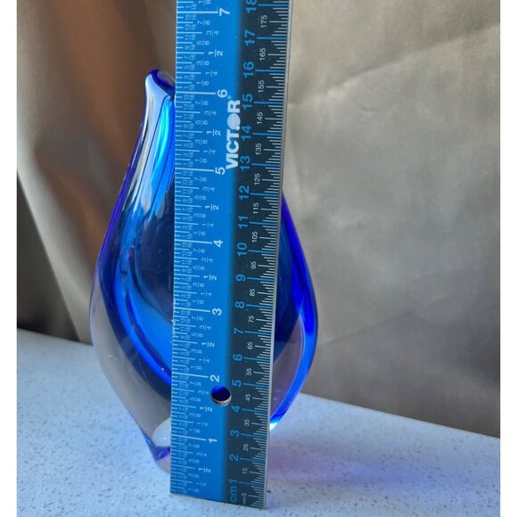 Skrdlovice Blown Glass Vase Milena Veliskova & Maria Stahlikov 6.75” MCM READ - Picture 11 of 13